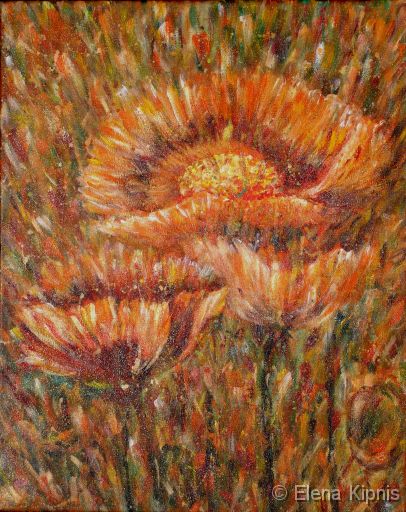 23 - Mohn Acryl/Pastell, 40 x 50 cm